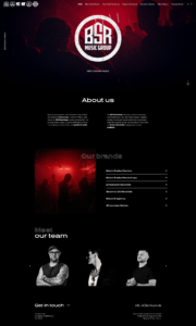 Page accueil - Réalisation webdesign BSR Music Group