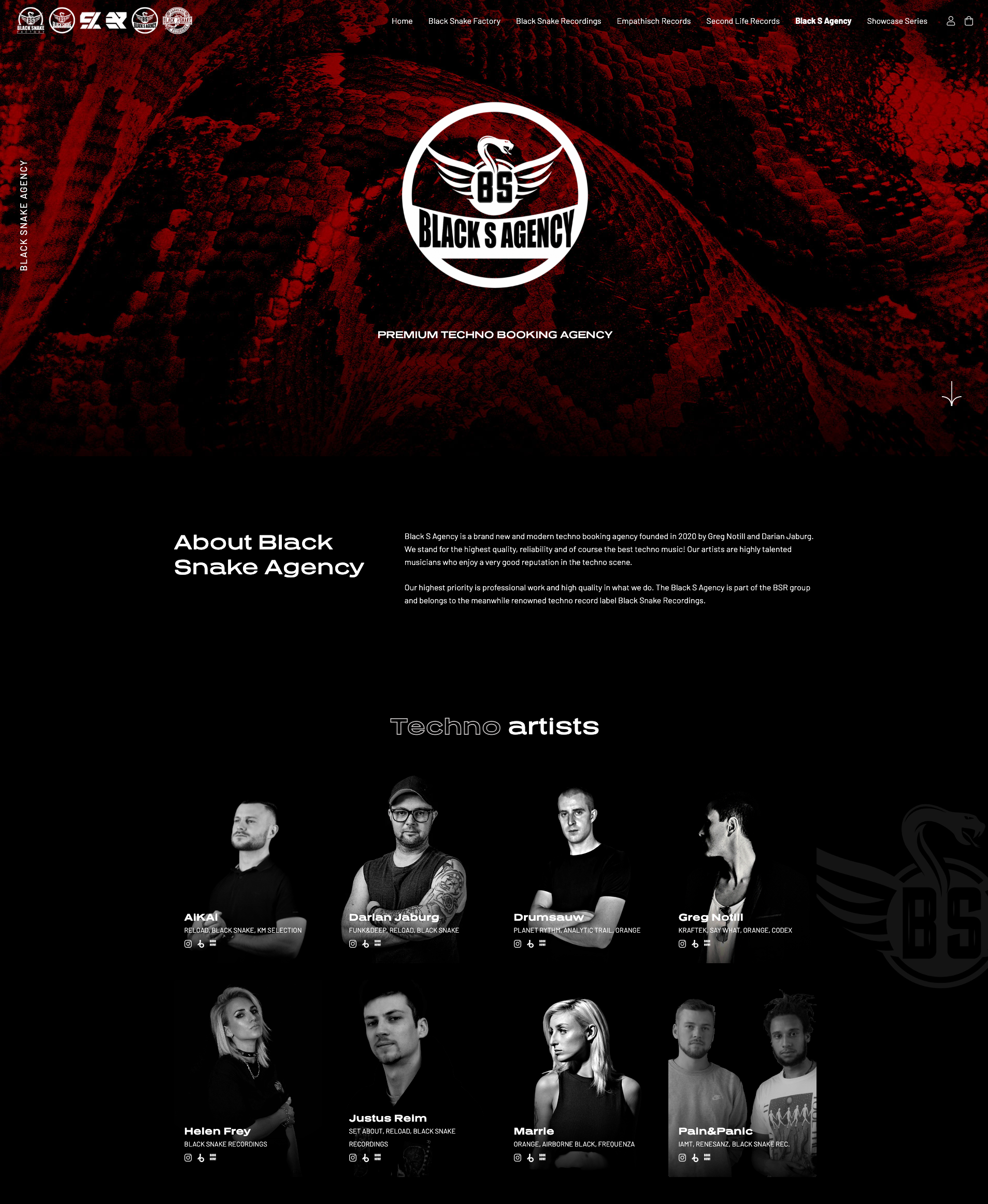 Page label - Réalisation webdesign BSR Music Group